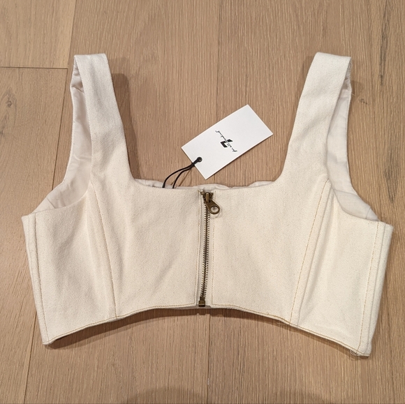 Women's Cream Crop Top - Picture 3 of 4
